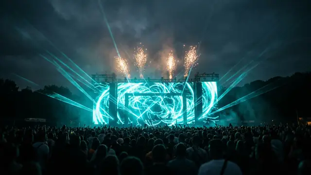Festivalscen på natten: Skapa ditt eget Creamfields 2026 Hitster-paket med Hitify