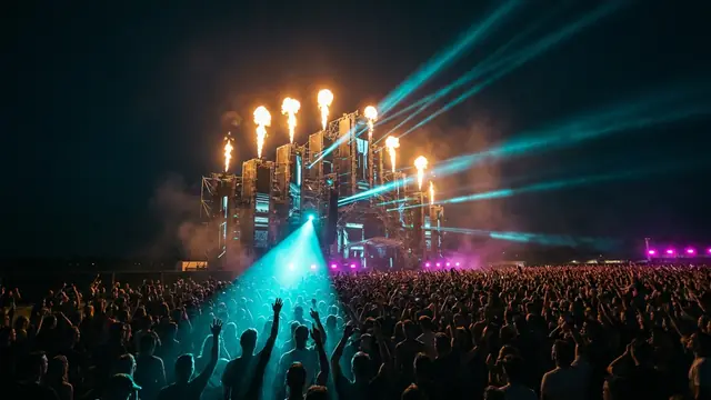 Festivalscen på natten: Skapa ditt eget Defqon.1 2026 Hitster-paket med Hitify
