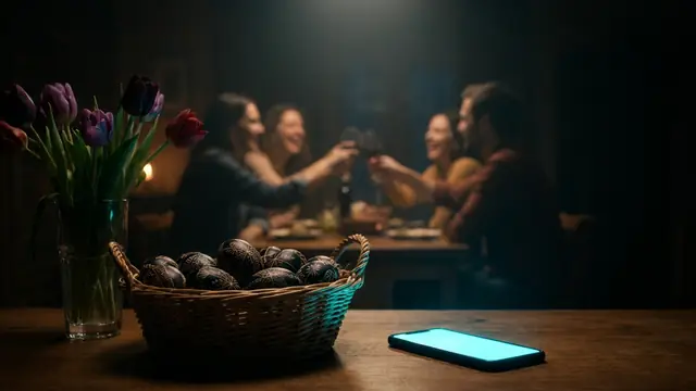 Vänner spelar ett musikspel på en fest: Musikspel för påskfesten: roliga idéer för alla åldrar