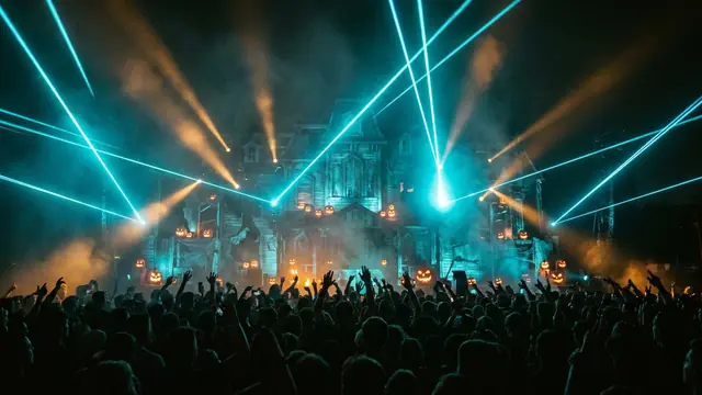 Festivalscen på natten: Skapa ditt eget Escape Halloween Hitster-paket med Hitify