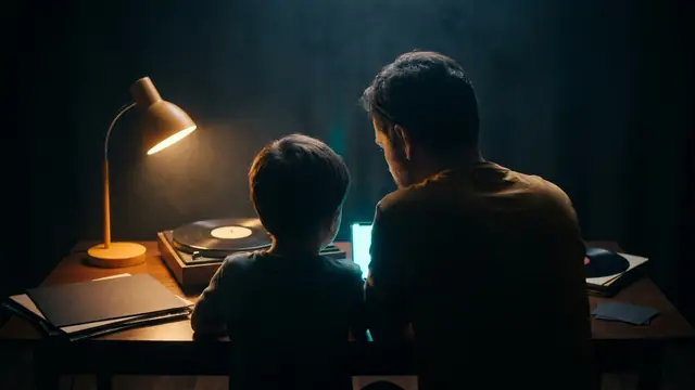 Vänner spelar ett musikspel på en fest: Musikquiz till Fars Dag: 6 Spel som Gör Varje Pappa Glad