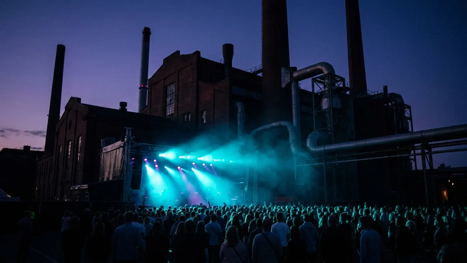 Escenario de festival de noche: Crea tu propio pack de quiz musical del Flow Festival 2026 con Hitify