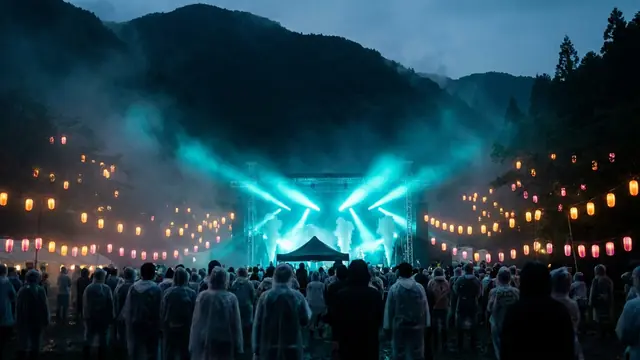 Festivalscen på natten: Skapa ditt eget Fuji Rock 2026 Hitster-paket med Hitify