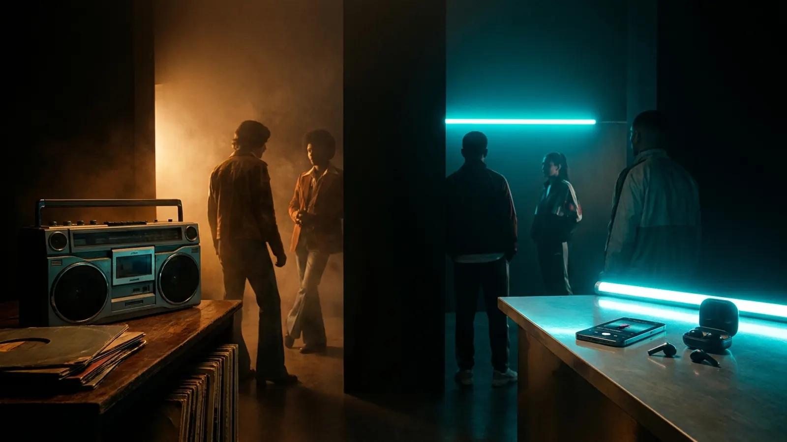 Freunde spielen ein Musikspiel auf einer Party: Boomer vs Gen Z: Der Ultimative Generationen-Musikwettstreit