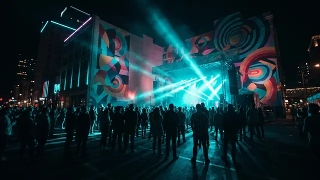 Festivalscen på natten: Skapa ditt eget Life Is Beautiful 2026 Hitster-paket med Hitify
