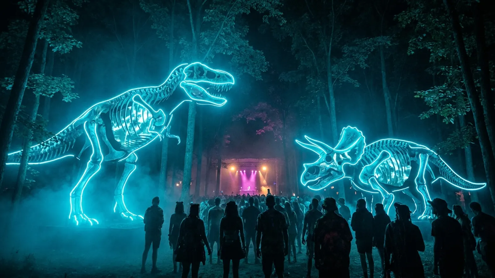 Festivalbühne bei Nacht: Erstell dein eigenes Lost Lands 2026 Musikquiz-Pack (Hitster-Style) mit Hitify