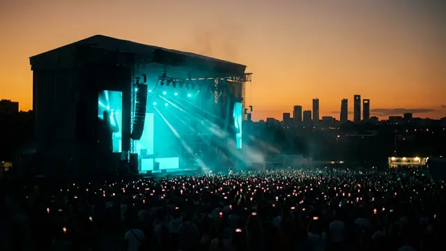 Festivalscen på natten: Skapa ditt eget Mad Cool 2026 Hitster-paket med Hitify