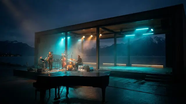 Festivalscen på natten: Bygg ditt Montreux Jazz Festival 60 jubileum Hitster-paket med Hitify
