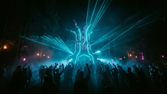 Festivalscen på natten: Skapa ditt eget Mysteryland 2026 Hitster-paket med Hitify