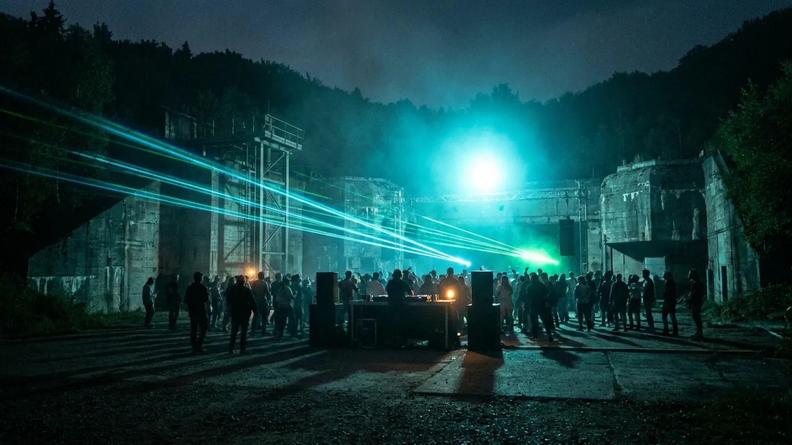 Palco de festival à noite: Crie seu proprio pack Hitster do Nature One 2026 com Hitify