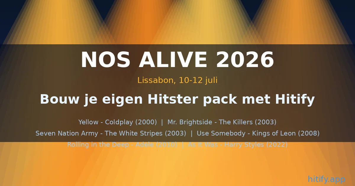 Skapa ditt eget NOS Alive 2026 Hitster-paket med Hitify