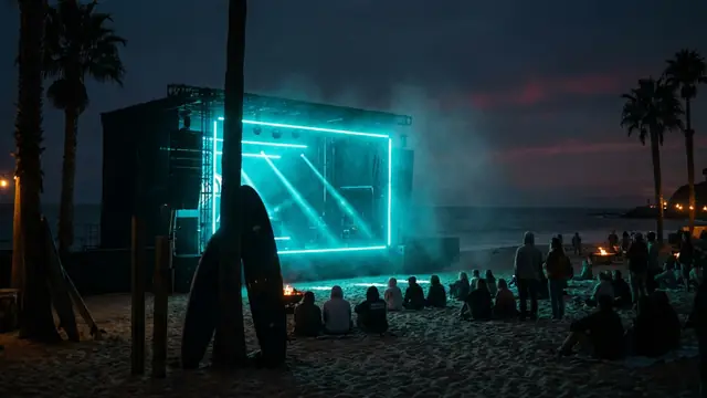 Festivalscen på natten: Skapa ditt eget Ohana Festival Hitster-paket med Hitify