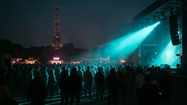 Festivalscen på natten: Skapa ditt eget Rock en Seine 2026 Hitster-paket med Hitify