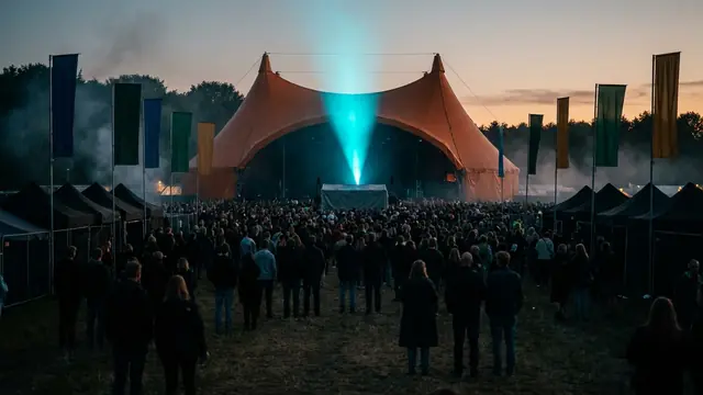 Festivalscen på natten: Skapa ditt eget Roskilde 2026 Hitster-paket med Hitify