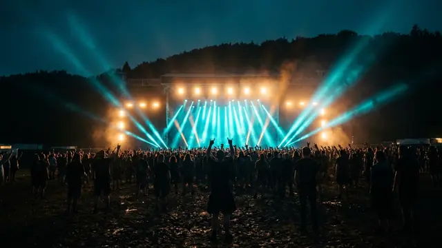 Festivalbühne bei Nacht: Erstell dein eigenes Summer Breeze Open Air 2026 Hitster-Pack mit Hitify