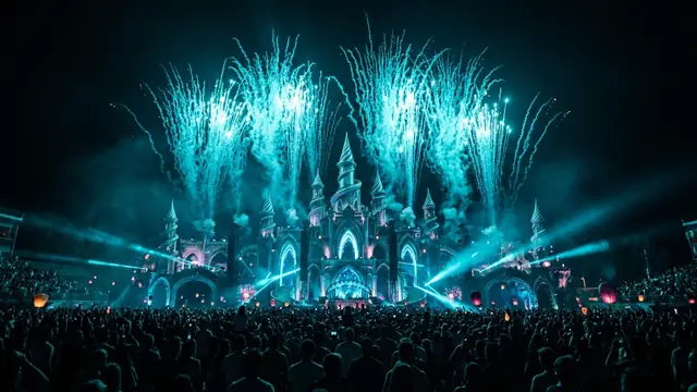 Festivalscen på natten: Skapa ditt eget Tomorrowland 2026 Hitster-paket med Hitify