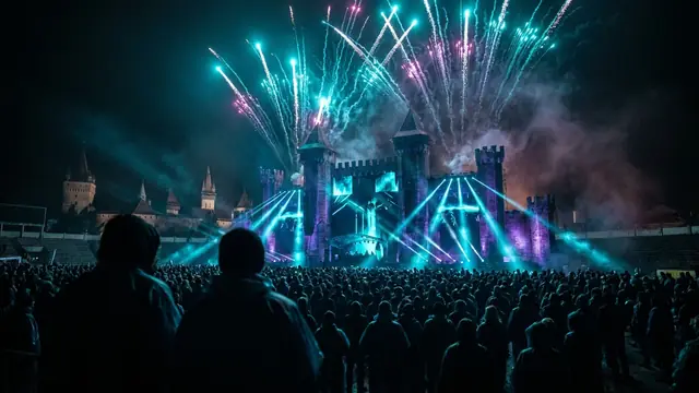 Festivalscen på natten: Skapa ditt eget Untold Festival 2026 Hitster-paket med Hitify